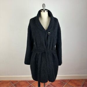 Venesha Angora Topcoat in Black